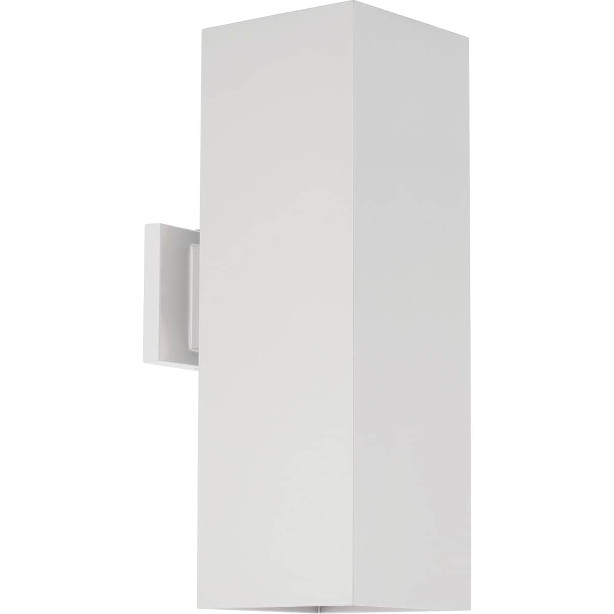 Progress Lighting LED Sq Cylinder 18-in H White Hardwired Integrated LED Outdoor Wall Light 955256