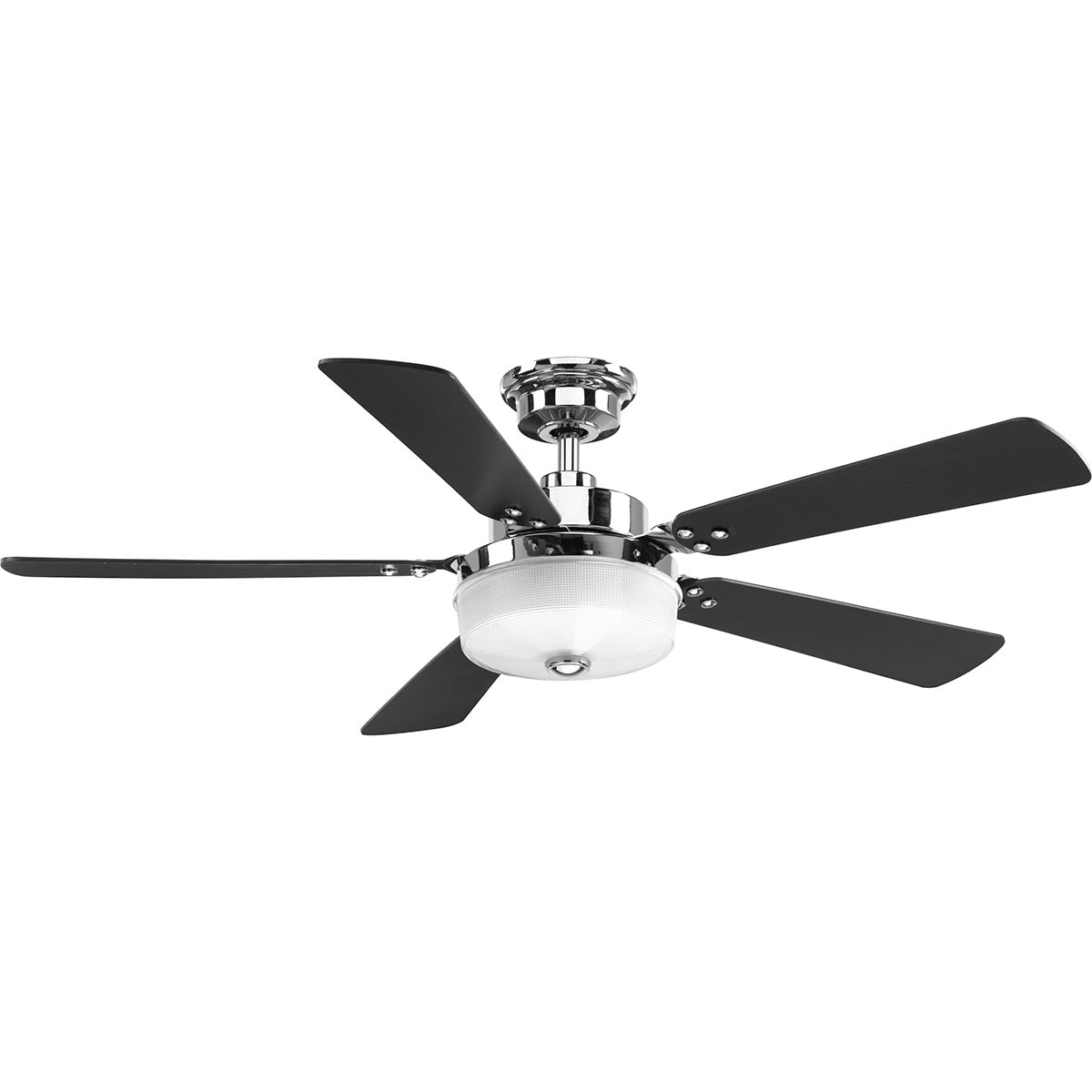 Progress Lighting Tempt 52-in Integrated LED Polished Chrome with Medium Cherry/Black Blades Ceiling Fan With Light - Remote Included ( 5 -Blade ) 1021034