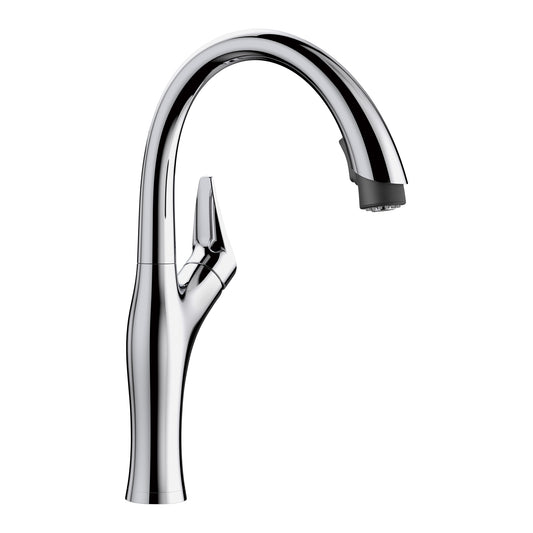BLANCO Artona Chrome Single Handle Deck-mount Pull-down Kitchen Faucet with Sprayer