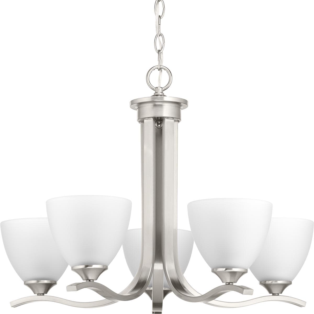 Progress Lighting Laird 5 -Light Brushed Nickel Traditional For Use in Bedrooms, Dining Rooms, Foyers, Kitchens, Living Rooms Chandelier 1007366