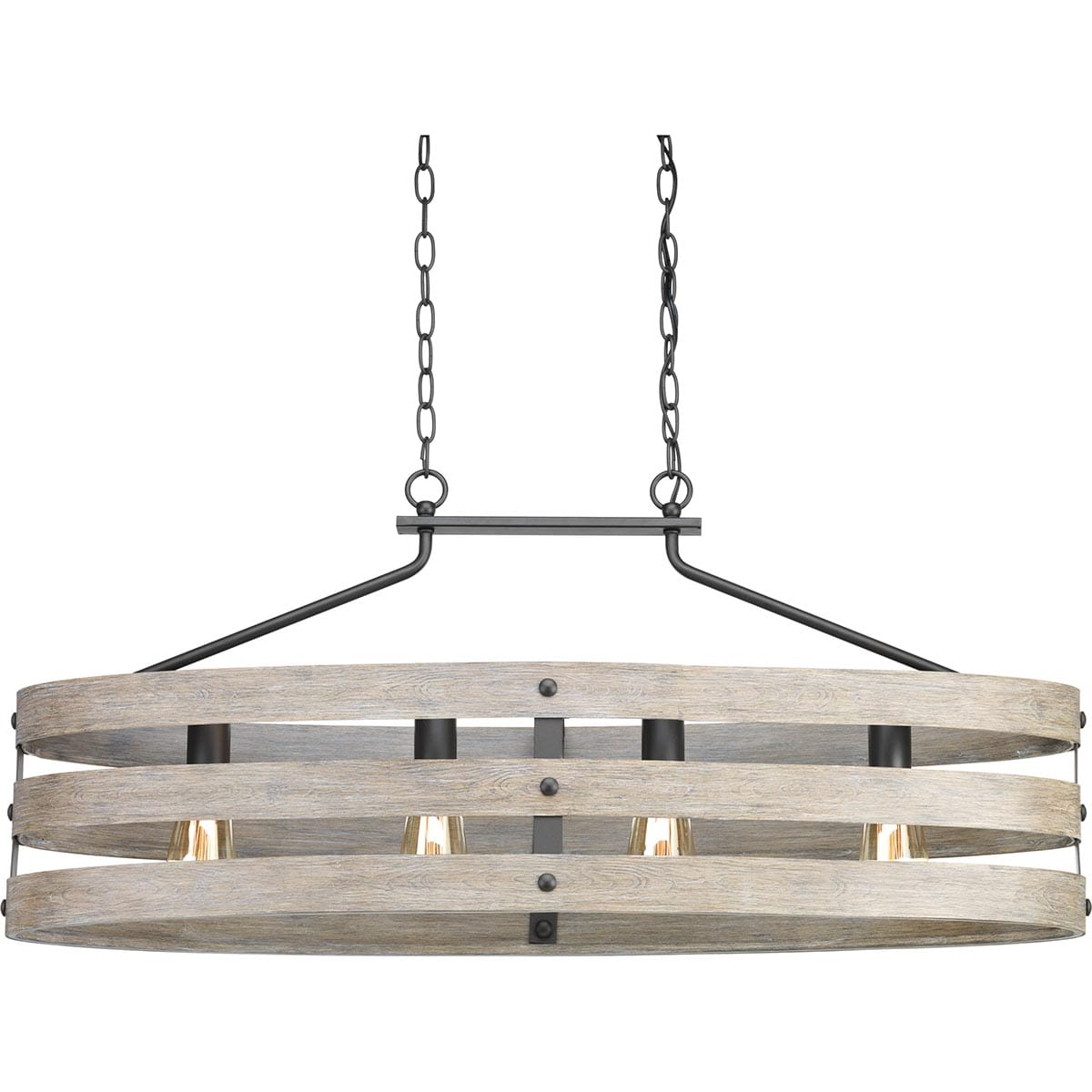 Progress Lighting Gulliver 4 -Light Graphite Farmhouse Linear Large Hanging Kitchen island light 1007418