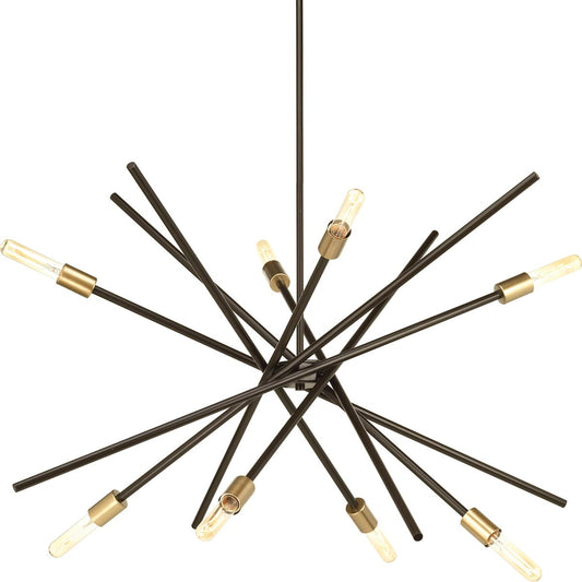Progress Lighting Astra 8 -Light Antique Bronze Modern/contemporary For Use in Bedrooms, Dining Rooms, Foyers, Kitchens, Living Rooms Chandelier 1007340