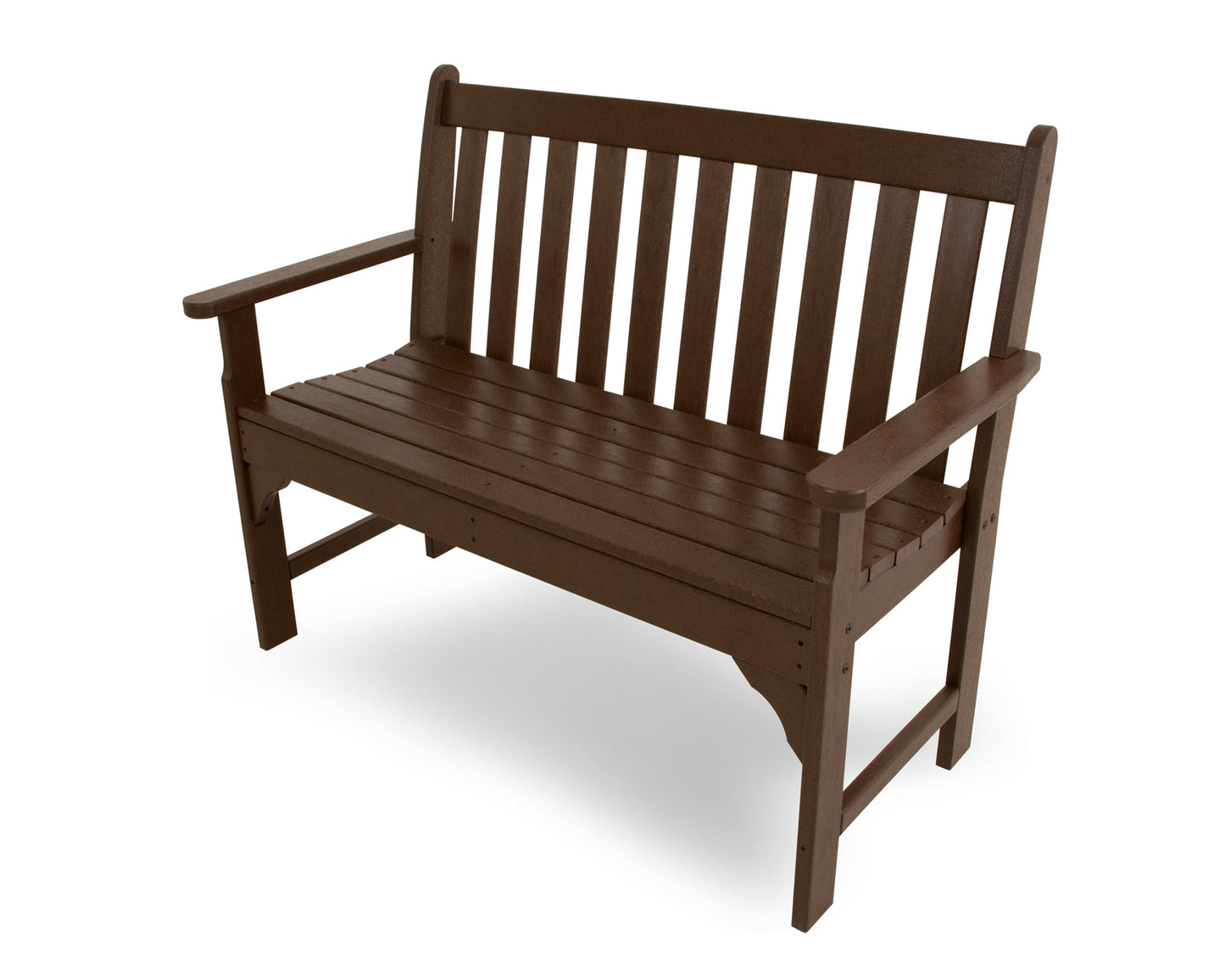 POLYWOOD Vineyard 48.5-in W x 35.25-in H Mahogany Plastic Garden Bench