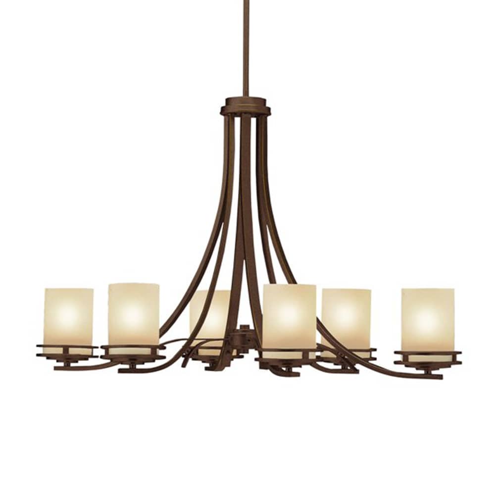 Kichler Hendrik 6 -Light Antique Bronze Transitional For Use in Dining Rooms, Foyers, Living Rooms Chandelier 1252560
