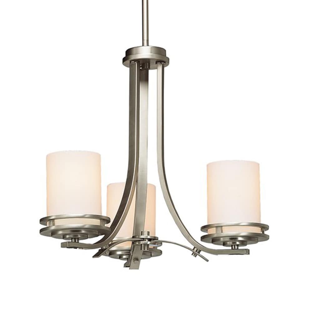 Kichler Hendrik 3 -Light Brushed Nickel Transitional For Use in Bedrooms, Dining Rooms, Foyers, Kitchens, Living Rooms Chandelier 1252555