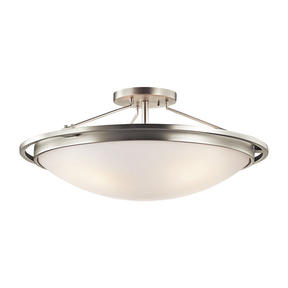 Kichler 1 -Light 23.25-in Brushed Nickel Semi Flush Mount Light 1252898