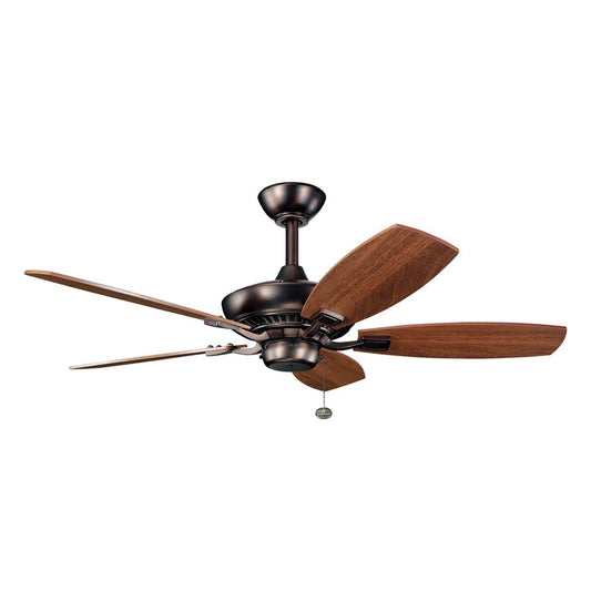 Kichler Canfield 44-in Oil Brushed Bronze with Walnut/Cherry Blades Ceiling Fan Light Kit Compatible ( 5 -Blade ) 1254105