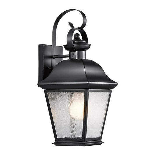 Kichler Mount Vernon 1 -Light 16.75-in H Black Hardwired Outdoor Wall Light 1253820