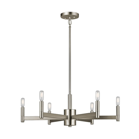 Kichler Erzo 6 -Light Satin Nickel Modern/contemporary For Use in Bedrooms, Dining Rooms, Foyers, Kitchens, Living Rooms Chandelier 1252743