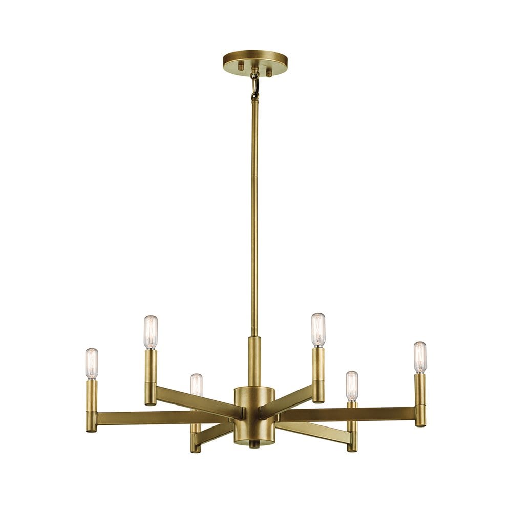 Kichler Erzo 6 -Light Gold Modern/contemporary For Use in Bedrooms, Dining Rooms, Foyers, Kitchens, Living Rooms Chandelier 1252742