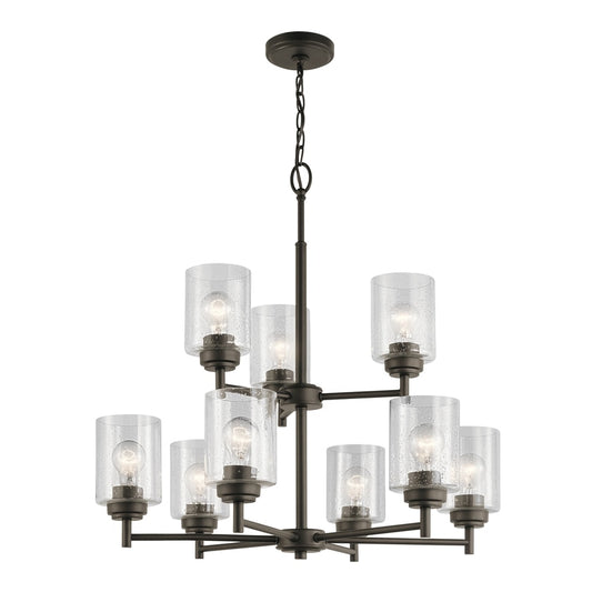 Kichler Winslow 9 -Light Antique Bronze Modern/contemporary For Use in Bedrooms, Dining Rooms, Foyers, Kitchens, Living Rooms Chandelier 1252800