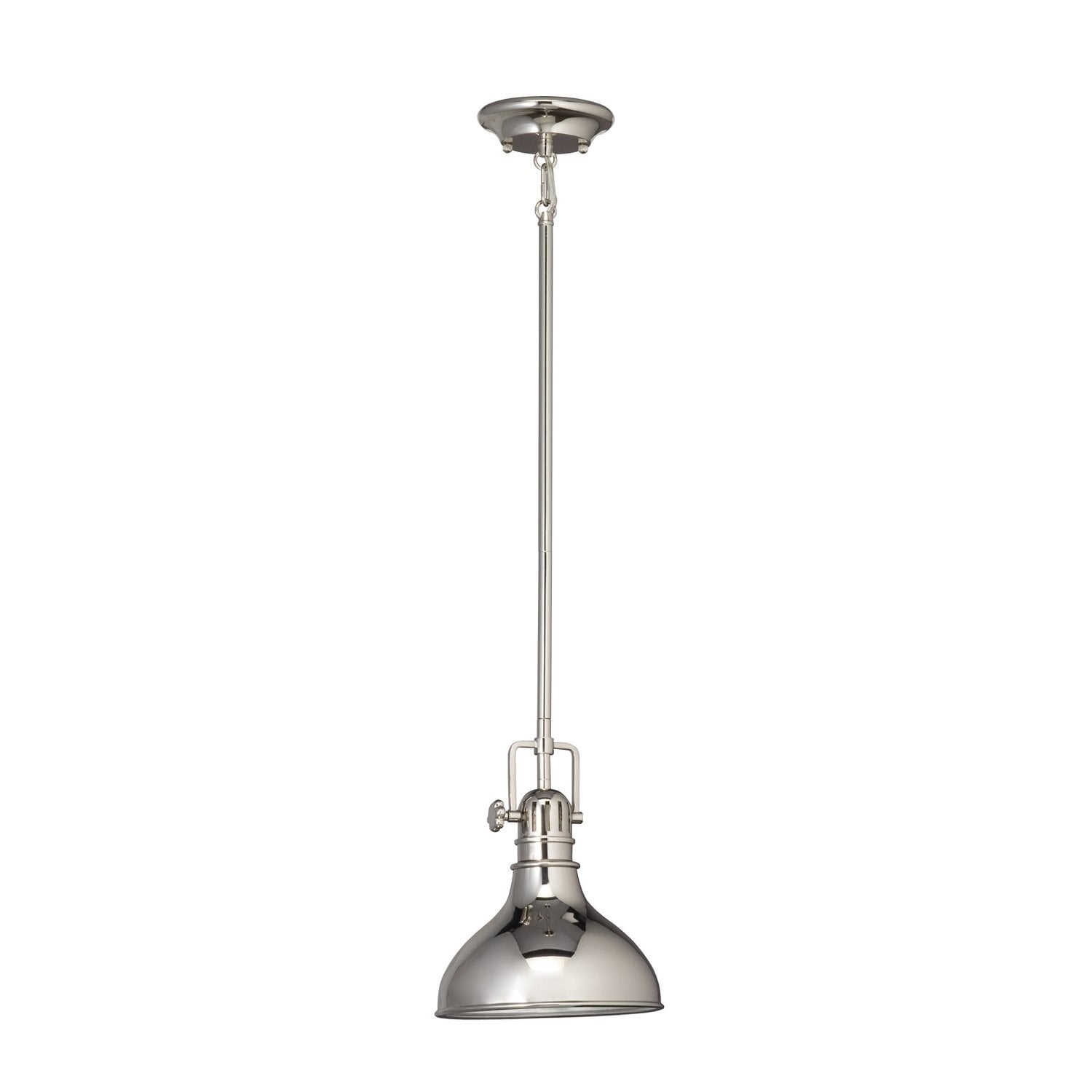 Kichler Hatteras Bay 1 -Light Polished Nickel Transitional Lantern Mini Hanging Pendant light 1253078