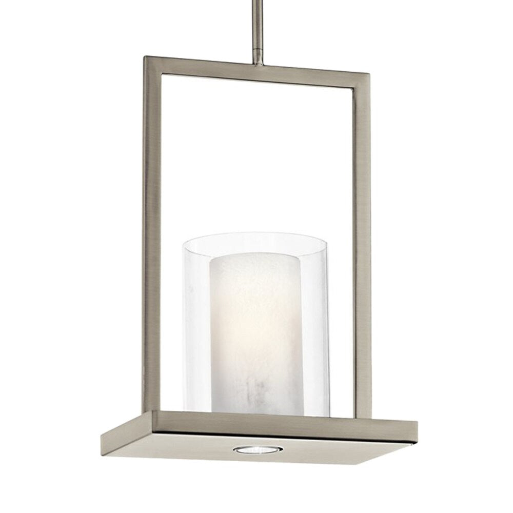 Kichler Triad 2 -Light Classic Pewter Modern/contemporary Clear glass Cylinder Mini Hanging Pendant light 1253172