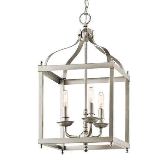 Kichler Larkin 3 -Light Brushed Nickel Transitional Lantern Medium Hanging Pendant light 1253178