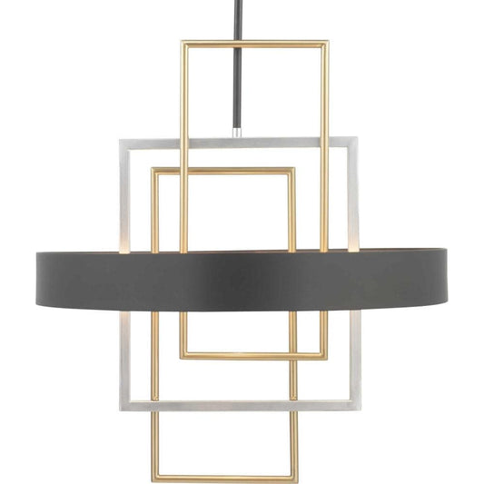 Progress Lighting Adagio 6 -Light Black Black Modern/contemporary Geometric Large Hanging Pendant light 1264523