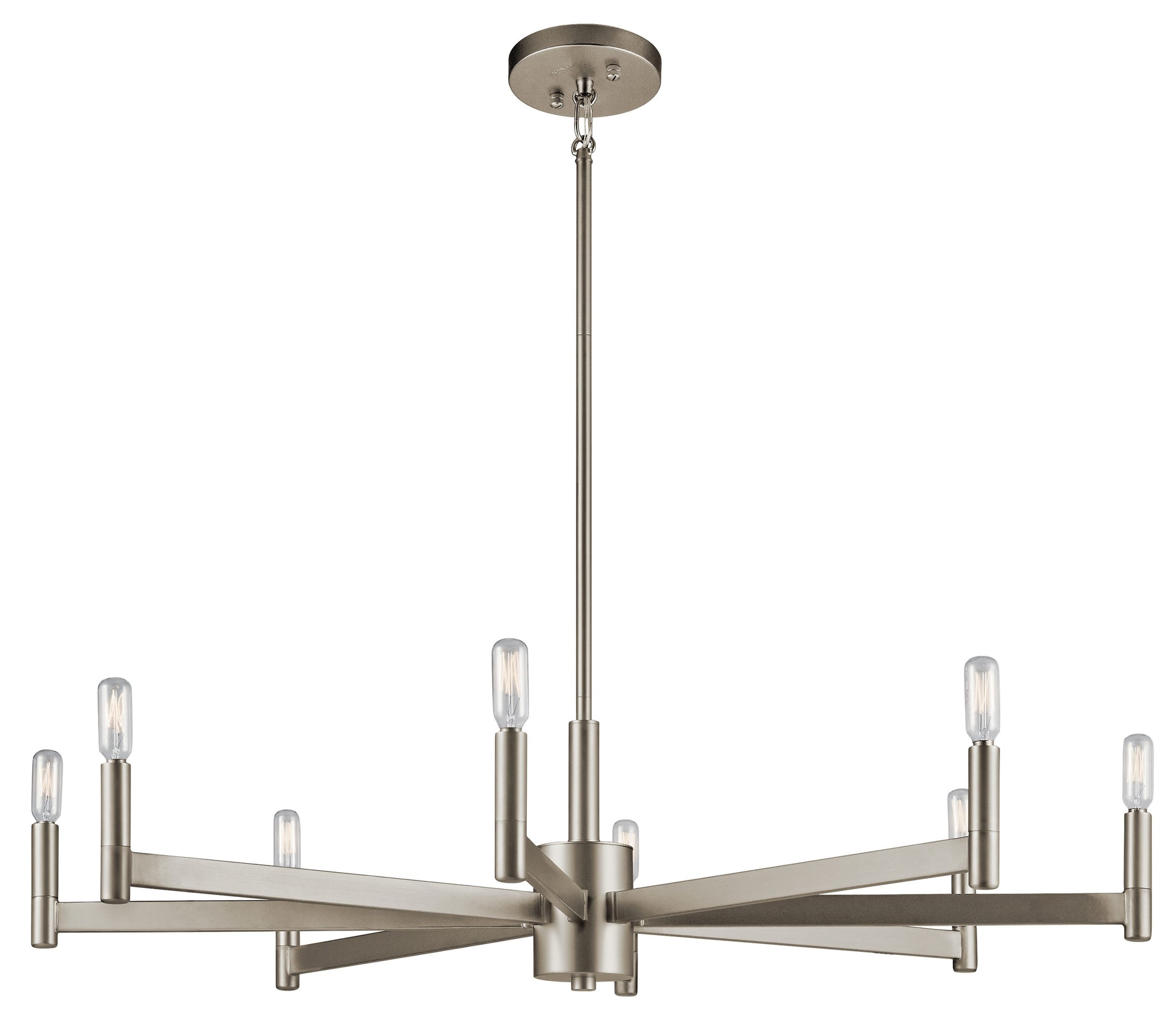 Kichler Erzo 8 -Light Satin Nickel Modern/contemporary For Use in Bedrooms, Dining Rooms, Foyers, Kitchens, Living Rooms Chandelier 1331744