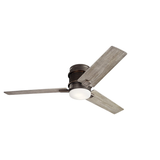 Kichler Chiara 52-in Integrated LED Flush Mount Olde Bronze with Weathered Medium Oak Blades Ceiling Fan With Light ( 3 -Blade ) 1336952