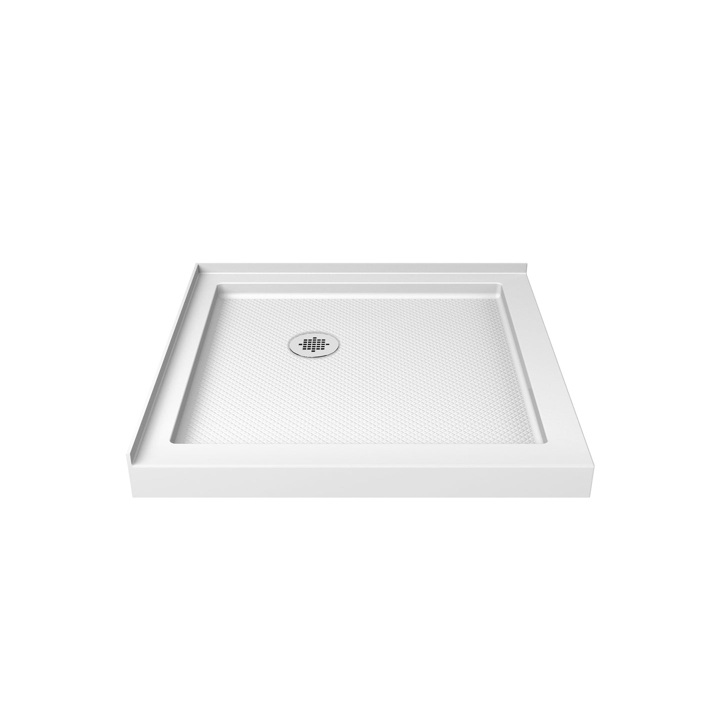DreamLine SlimLine 42-in W x 42-in L Corner White Double Threshold Square Corner Shower Pan Base with 2.75-in H Threshold