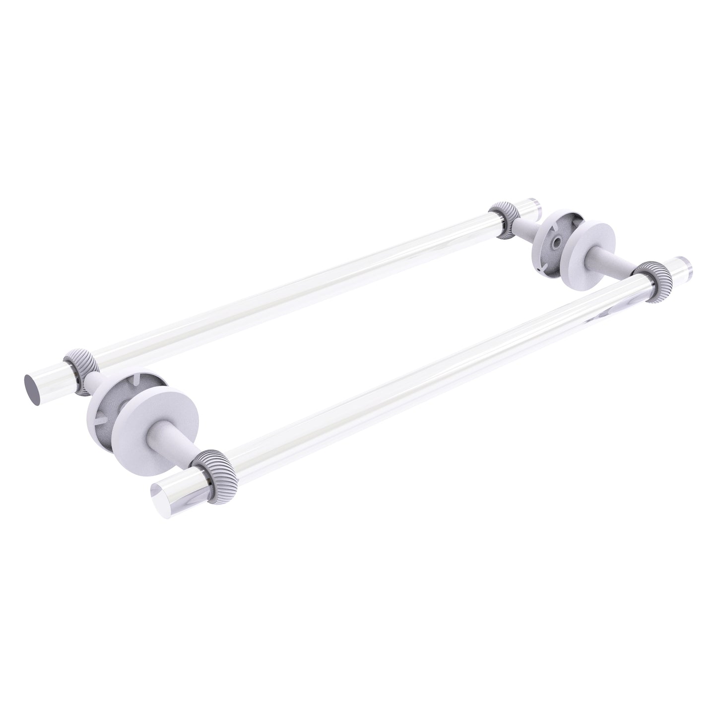 Allied Brass Clearview 18-in double Matte White Wall mount Double Towel Bar