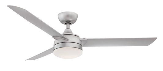 Fanimation Xeno Wet 56-in Integrated LED Outdoor Silver with Silver Blades Propeller Ceiling Fan With Light - Remote Included ( 3 -Blade ) 1391642