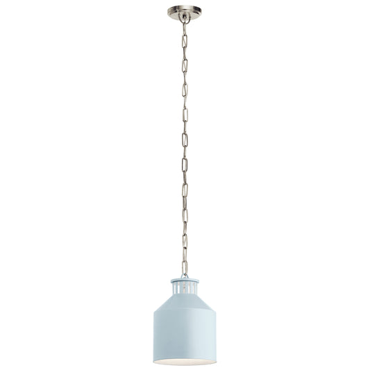 Kichler Montauk 1 -Light Light Blue Farmhouse Jar Medium Hanging Pendant light 1424621
