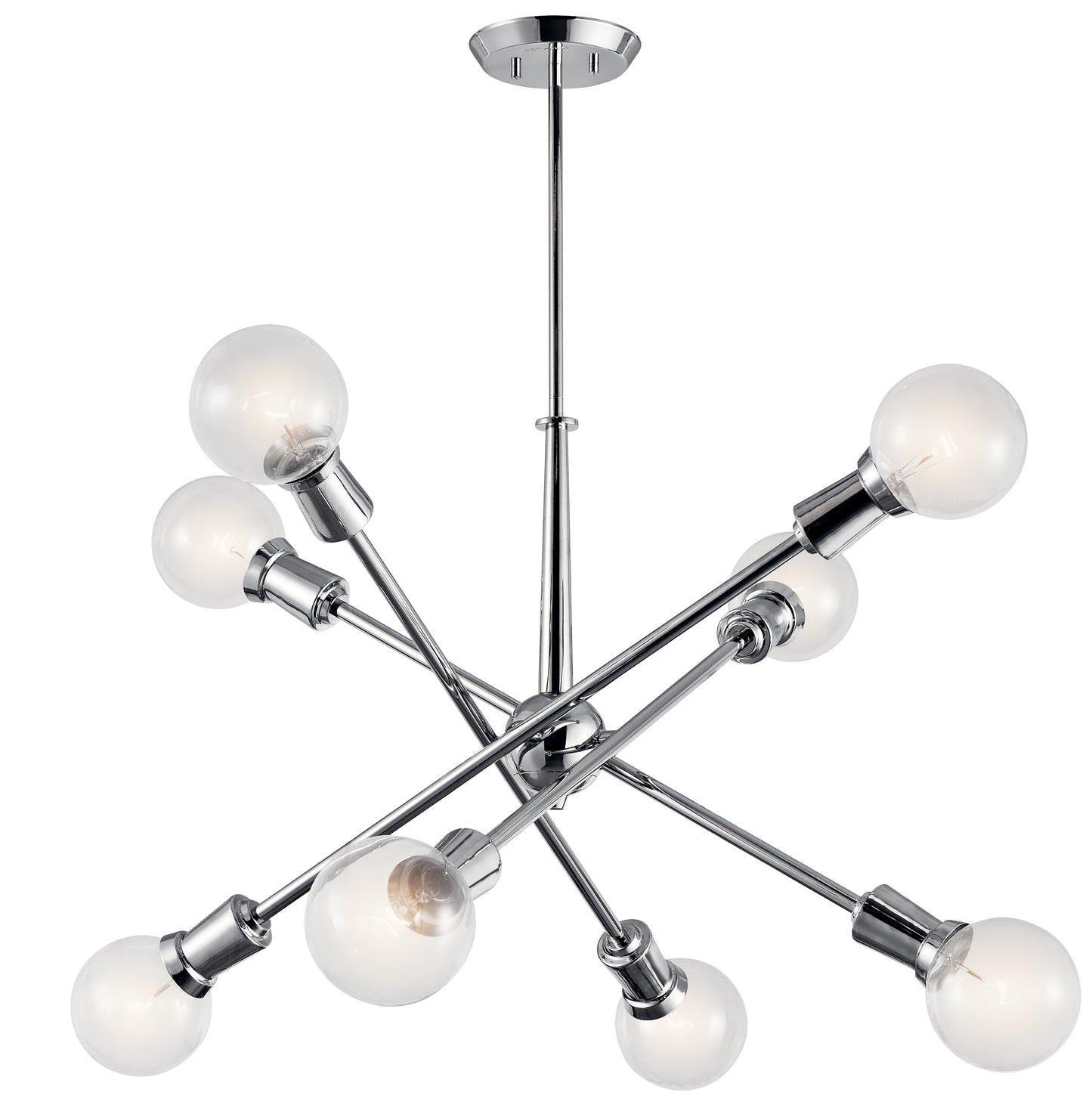 Kichler Armstrong 8 -Light Chrome Mid-century For Use in Bedrooms, Dining Rooms, Foyers, Kitchens, Living Rooms Chandelier 1335884