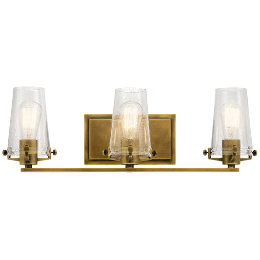 Kichler Alton 24-in 3 -Light Brass Industrial Vanity light 1331752