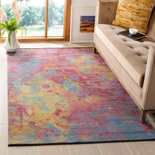 Safavieh Windsor Asanti 9 x 13 (ft) Loomed Fuchsia/Turquoise Rectangular Indoor Abstract Area rug