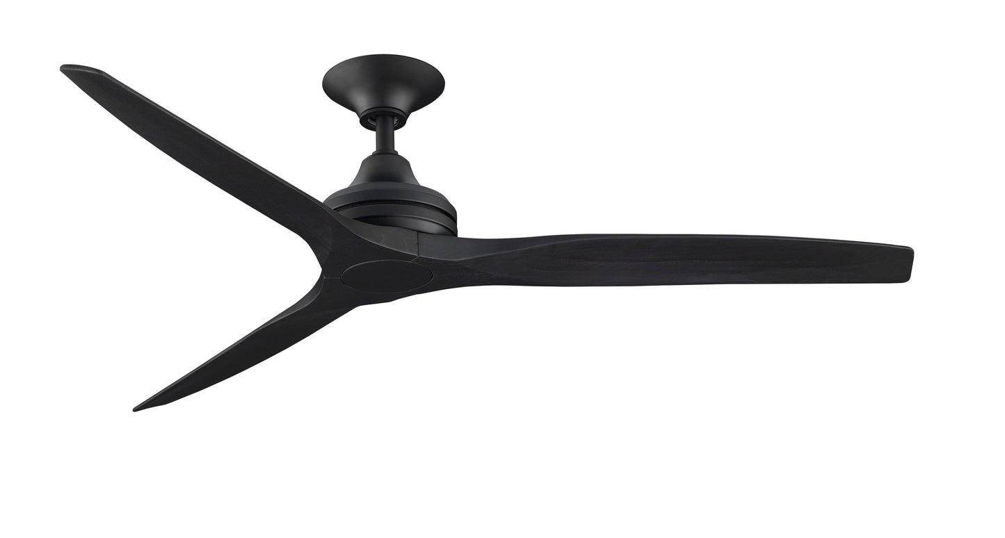 Fanimation Spitfire 60-in Outdoor Black with Black Blades Propeller Ceiling Fan Light Kit Compatible - Remote Included ( 3 -Blade ) 1448755