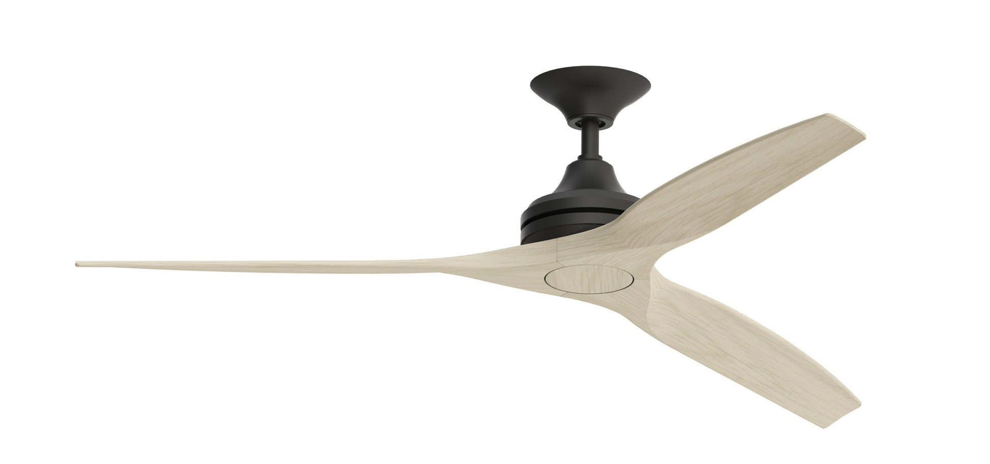 Fanimation Spitfire 60-in Outdoor Black with Washed White Blades Propeller Ceiling Fan Light Kit Compatible - Remote Included ( 3 -Blade ) 1448760