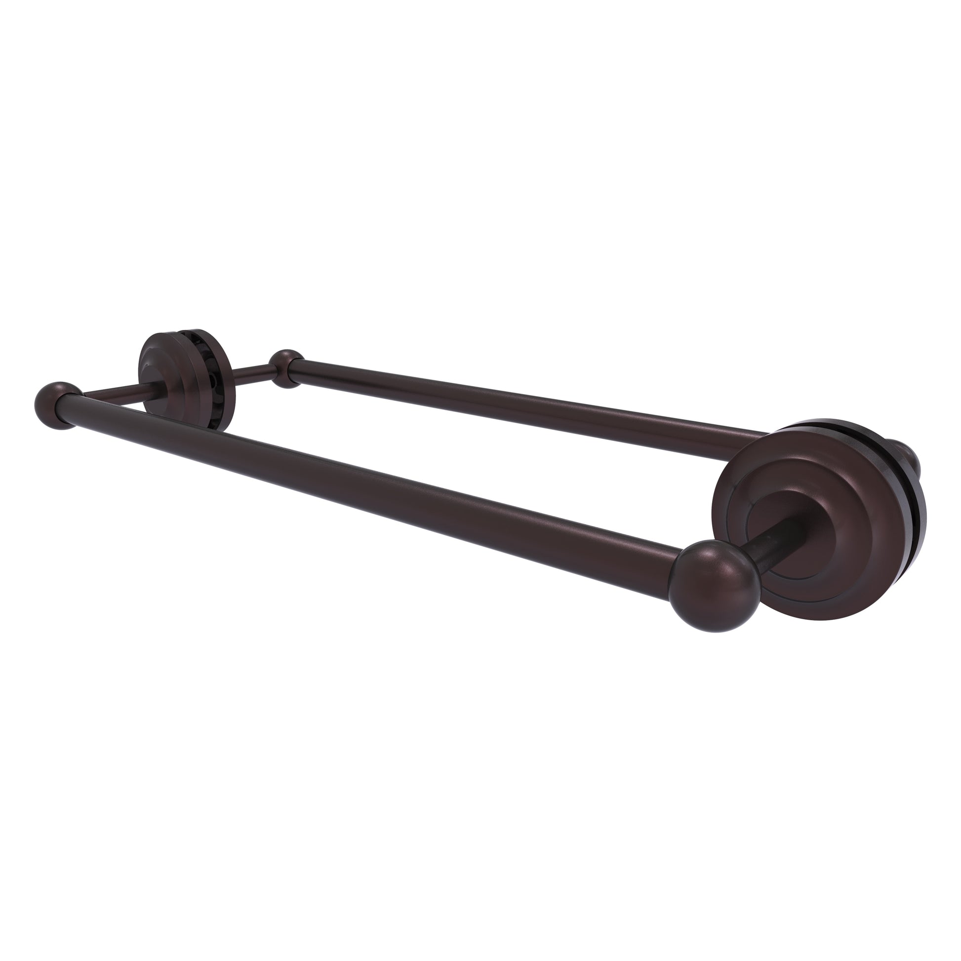 Allied Brass Que New 18-in double Antique Bronze Wall mount Double Towel Bar