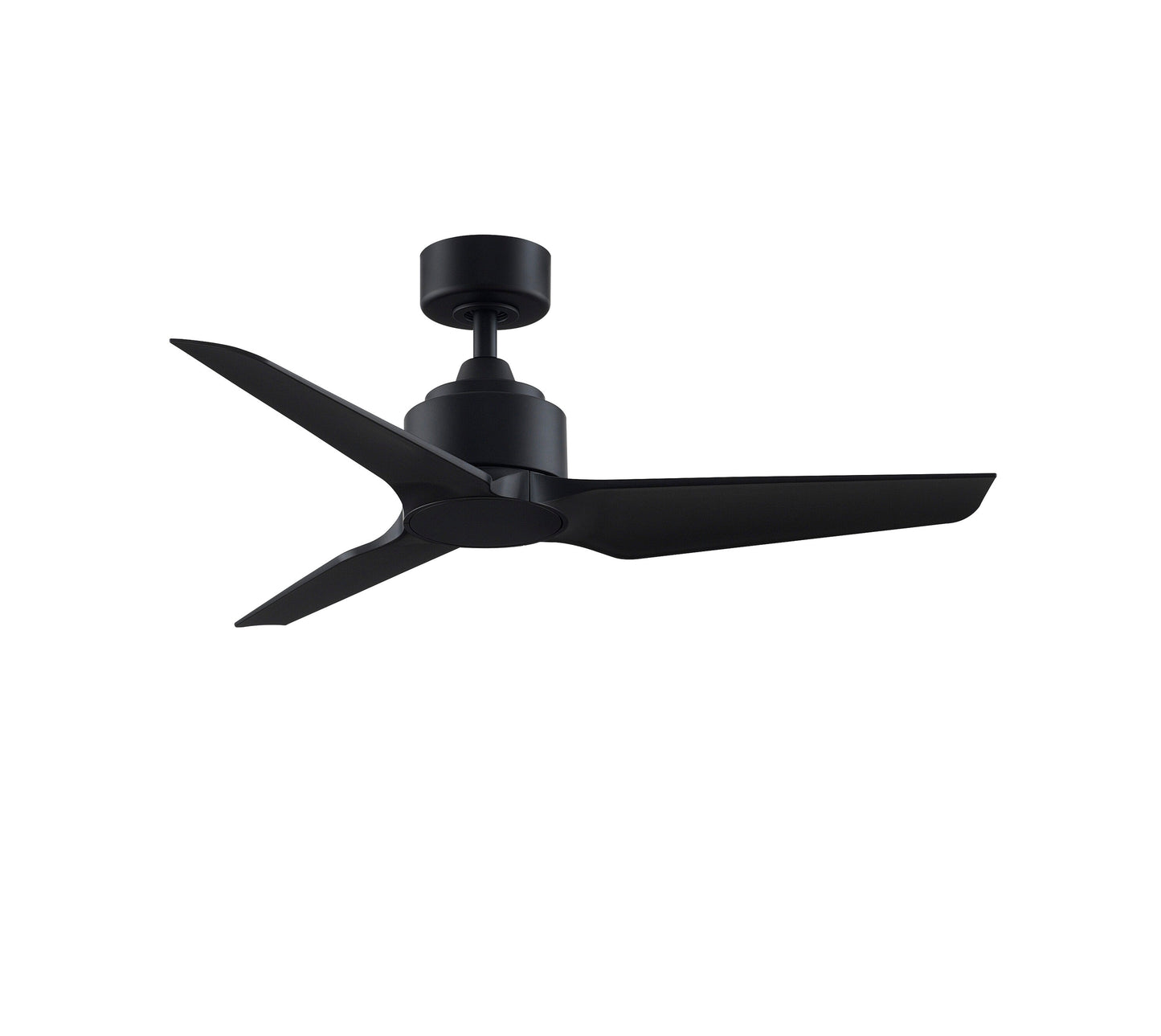 Fanimation TriAire Custom 44-in Black Indoor/Outdoor Smart Propeller Ceiling Fan Light Kit Compatible and Remote (3-Blade) FPD8514BLW-44BLW