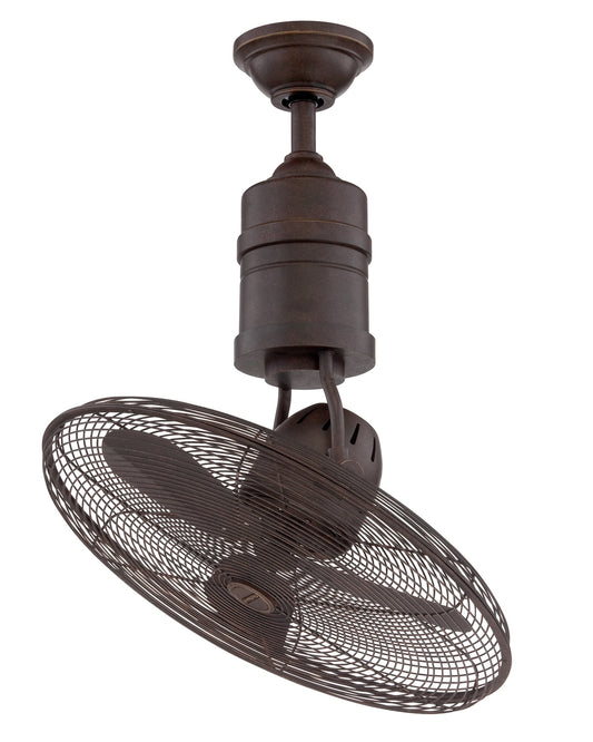 Craftmade Bellows III 19-in Outdoor Downrod or Flush Mount Aged Bronze Textured with Aged Bronze Blades Ceiling Fan Without Light - Remote Included ( 3 -Blade ) 1518604