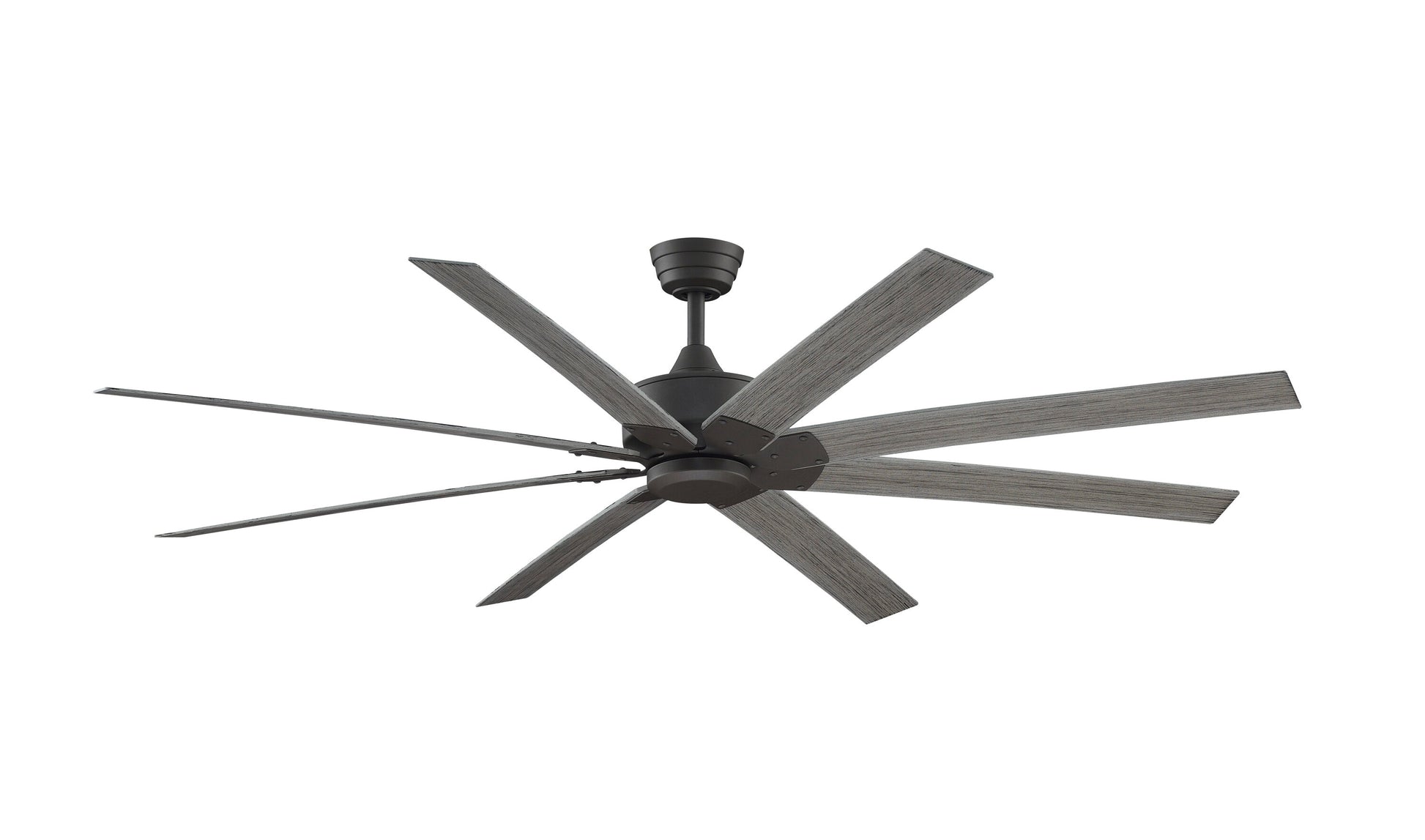 Fanimation Levon Custom 72-in Matte Greige with Weathered Wood Blades Indoor/Outdoor Smart Ceiling Fan Light Kit Compatible and Remote (8-Blade) FPD7912BGR-72WE