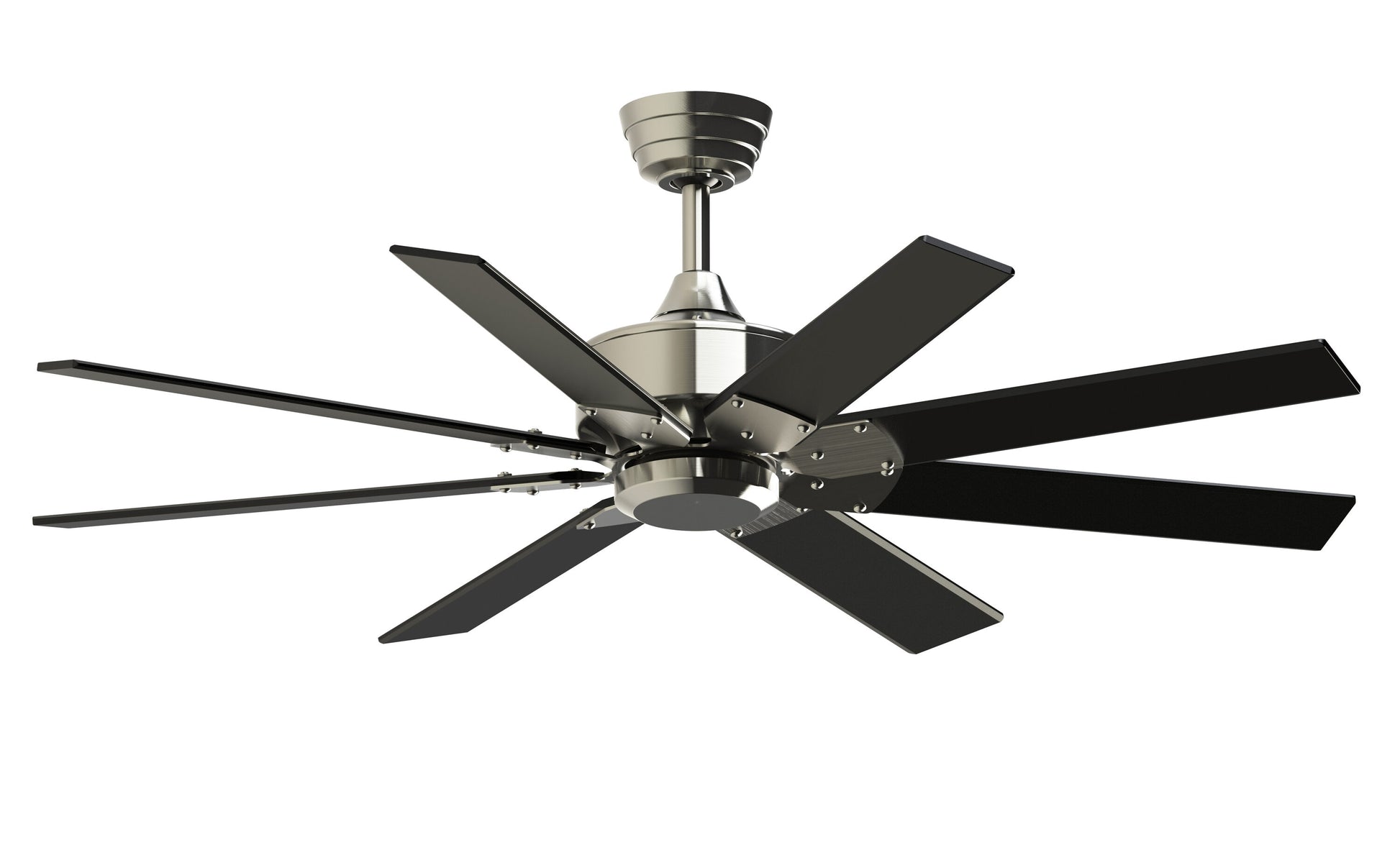 Fanimation Levon Custom 52-in Brushed Nickel with Black Blades Indoor/Outdoor Smart Ceiling Fan Light Kit Compatible and Remote (8-Blade) FPD7912BBN-52BL