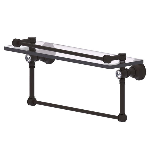 Allied Brass Carolina Crystal Oil Rubbed Bronze Wall mount Bathroom Shelf ( 16-in x 7.4-in x 5-in )