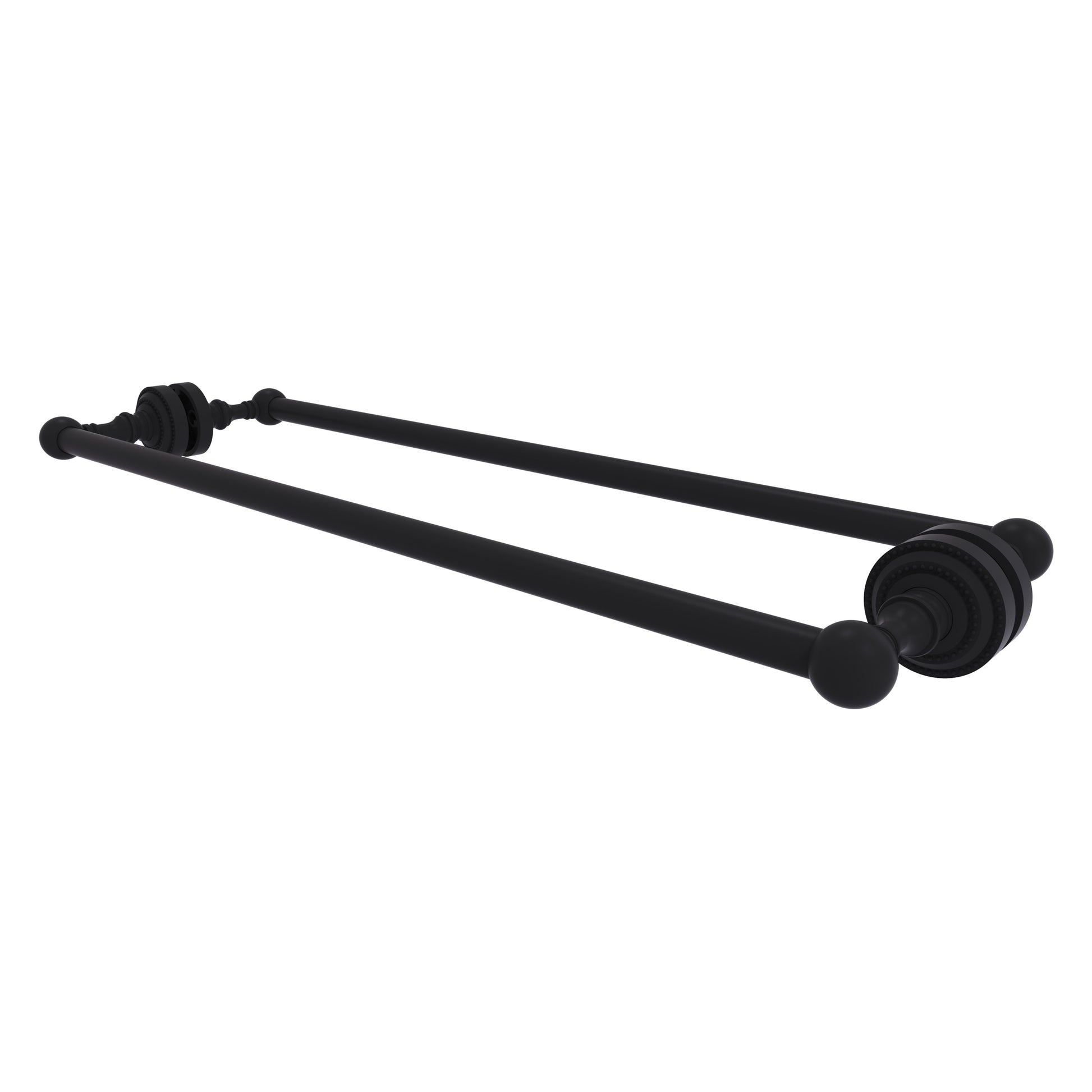 Allied Brass Dottingham 24-in double Matte Black Wall mount Double Towel Bar