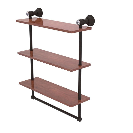 Allied Brass Carolina Crystal Oil Rubbed Bronze 3 -Tier Wall mount Bathroom Shelf ( 16-in x 19.7-in x 5-in )
