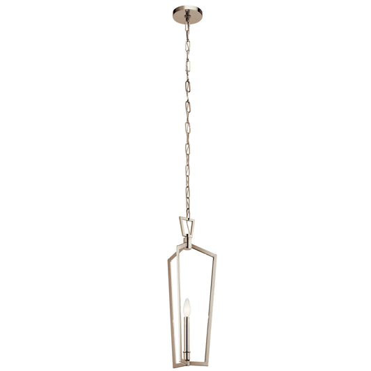Kichler Abbotswell 1 -Light Polished Nickel Traditional Geometric Mini Hanging Pendant light 1477148