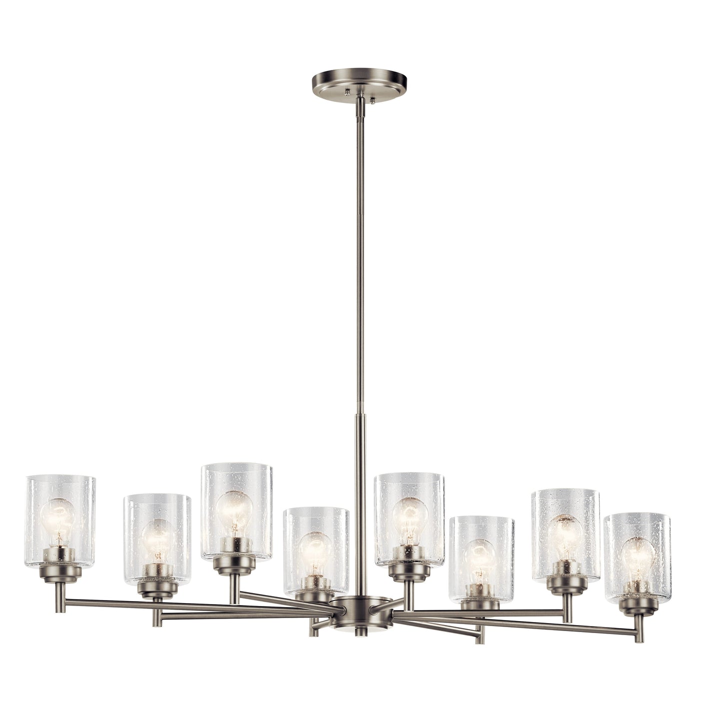 Kichler Winslow 8 -Light Brushed Nickel Modern/contemporary For Use in Bedrooms, Dining Rooms, Foyers, Kitchens, Living Rooms Chandelier 1477217