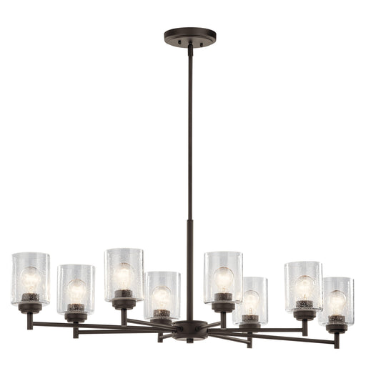 Kichler Winslow 8 -Light Distressed Bronze Modern/contemporary For Use in Bedrooms, Dining Rooms, Foyers, Kitchens, Living Rooms Chandelier 1477220