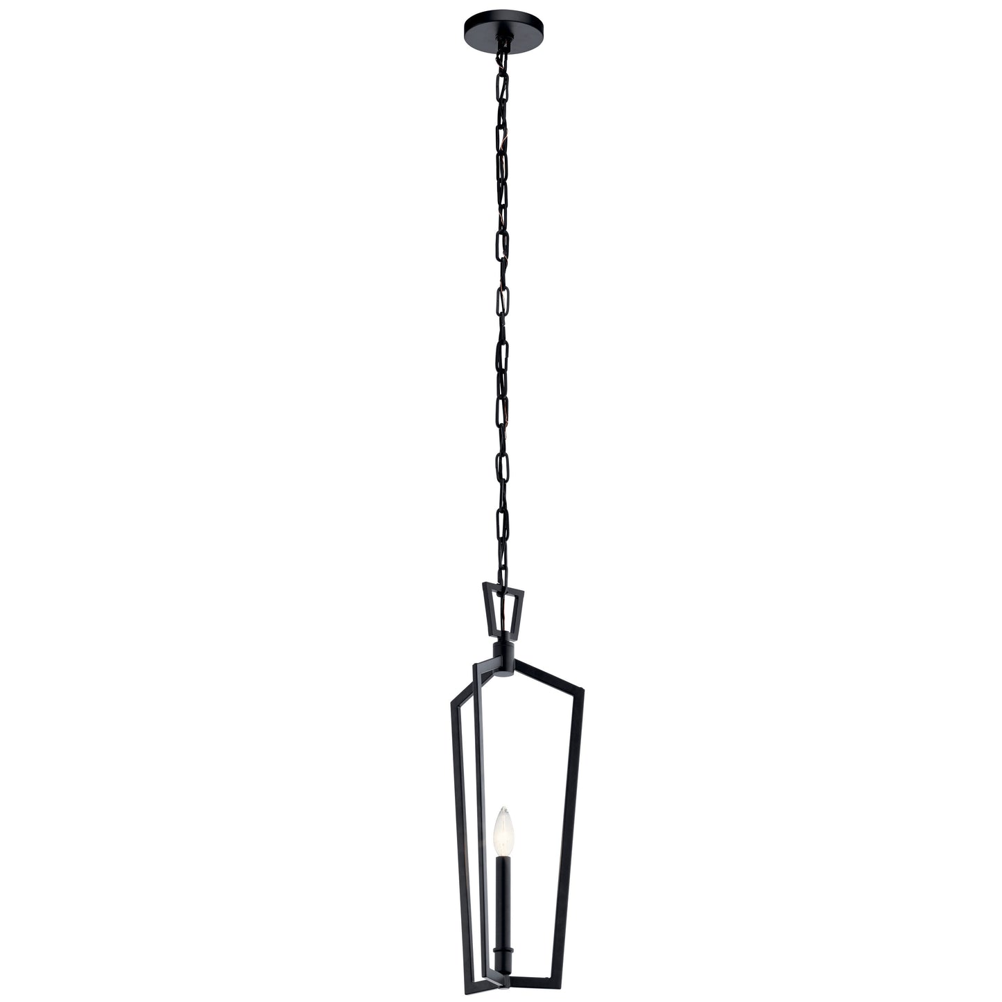 Kichler Abbotswell 1 -Light Black Traditional Geometric Mini Hanging Pendant light 1477230