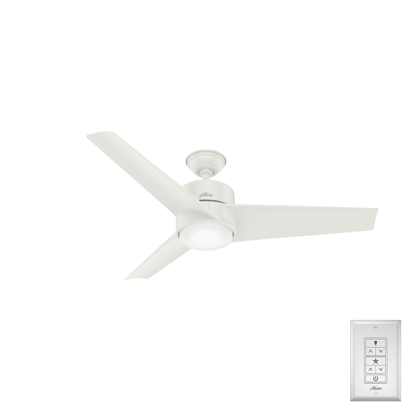 Hunter Havoc Weathermax 54-in Integrated LED Outdoor Fresh White with Fresh White Blades Ceiling Fan With Light ( 3 -Blade ) 1631511