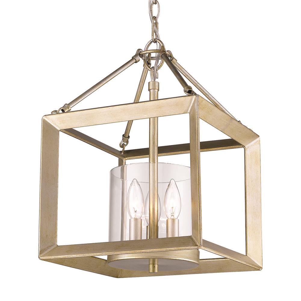 Golden Lighting Smyth 3 -Light Gold Modern/contemporary Cage For Use in Bedrooms, Foyers, Kitchens, Living Rooms Chandelier