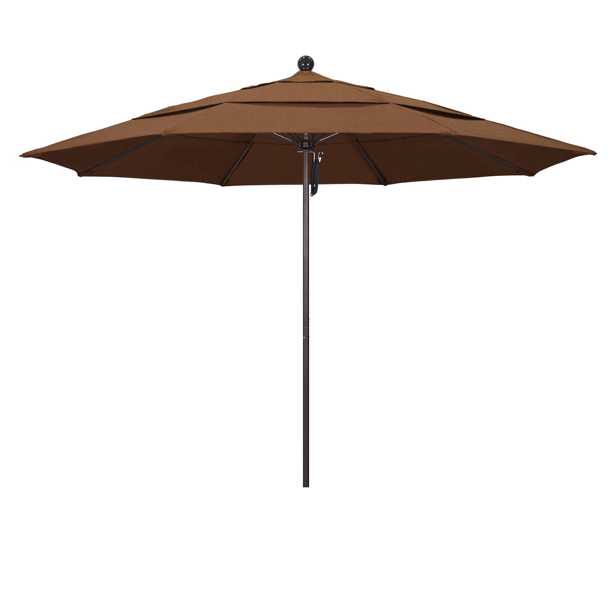 California Umbrella 11-ft Aluminum Brown No-tilt Market Patio Umbrella