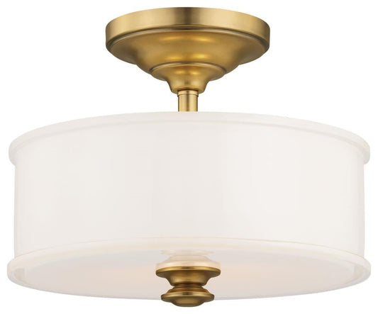 Minka Lavery Harbour Point 2 -Light 13.5-in Gloss Gold Semi Flush Mount Light 1640794