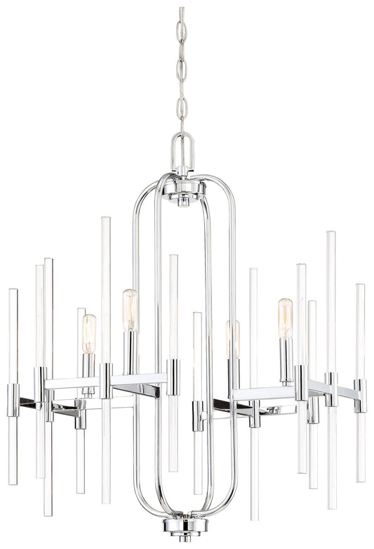 Minka Lavery Pillar 4 -Light Gloss Chrome Transitional For Use in Bedrooms, Dining Rooms, Foyers, Living Rooms Chandelier 1664219