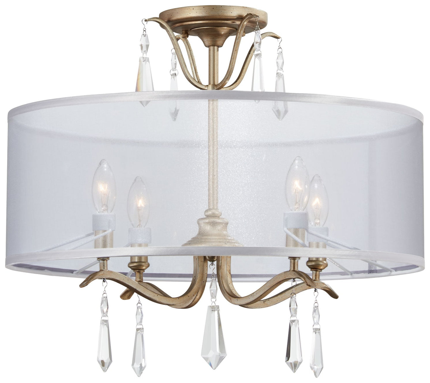 Minka Lavery Laurel Estate 4 -Light 20-in Gloss Gold Semi Flush Mount Light 1664378