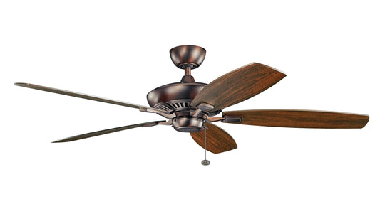 Kichler Canfield 60-in Oil Brushed Bronze with Walnut/Cherry Blades Ceiling Fan Light Kit Compatible ( 5 -Blade ) 1694910