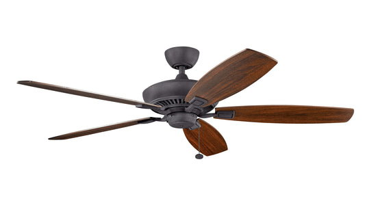 Kichler Canfield 60-in Distressed Black with Walnut/Cherry Blades Ceiling Fan Light Kit Compatible ( 5 -Blade ) 1694911